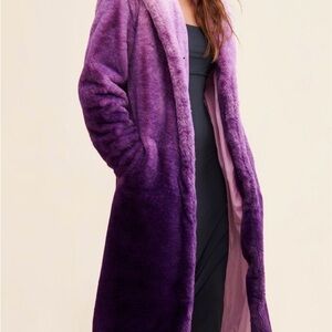Elegant Purple Ombre Pea Coat
